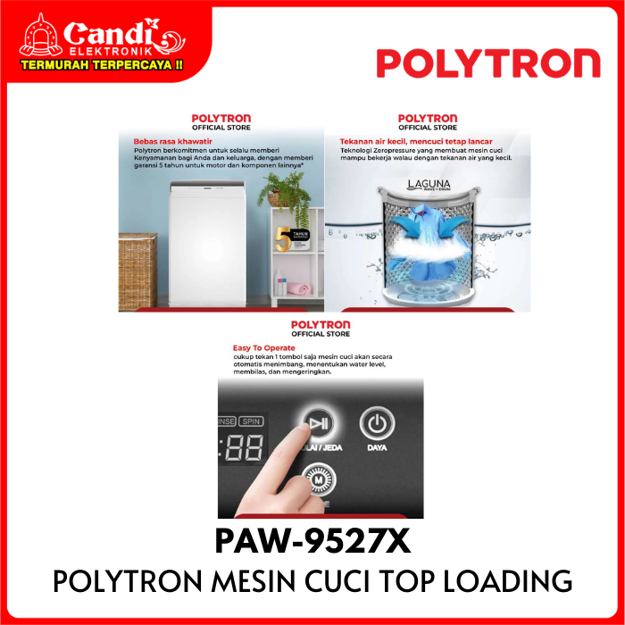 Polytron  Washing Machine Top Loading
